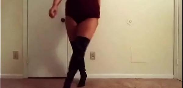  Thigh high boots sexy dancing short version